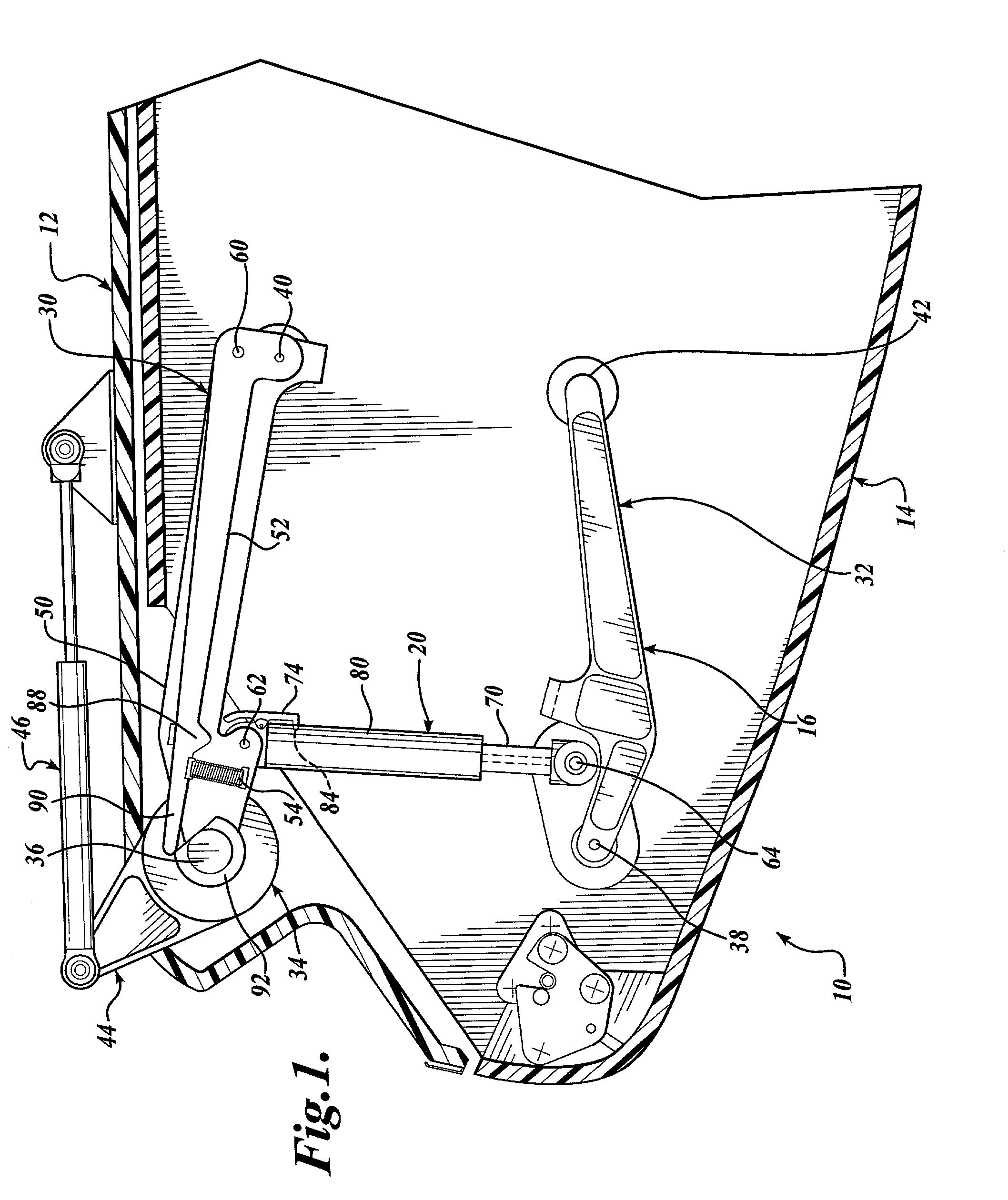 Load assist mechanism for an overhead bin