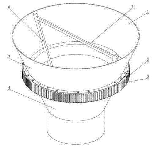 Scraper type anti-blocking discharging bin