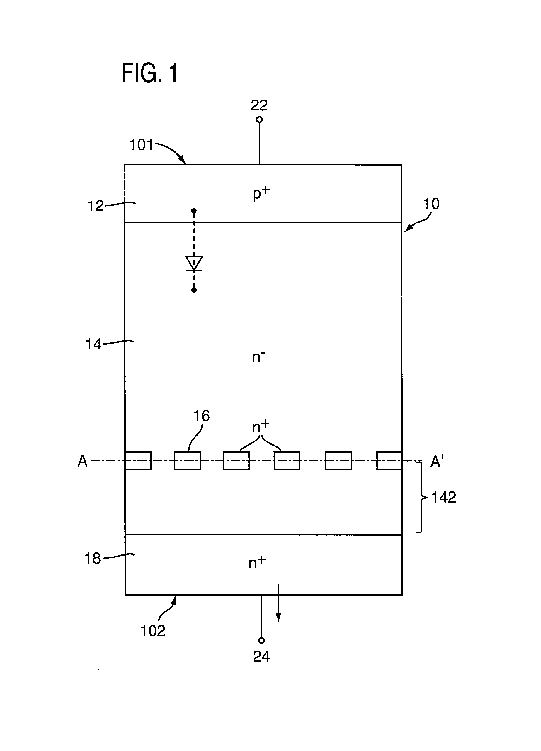 Method for production of a buried stop zone in a semiconductor component and semiconductor component comprising a buried stop zone