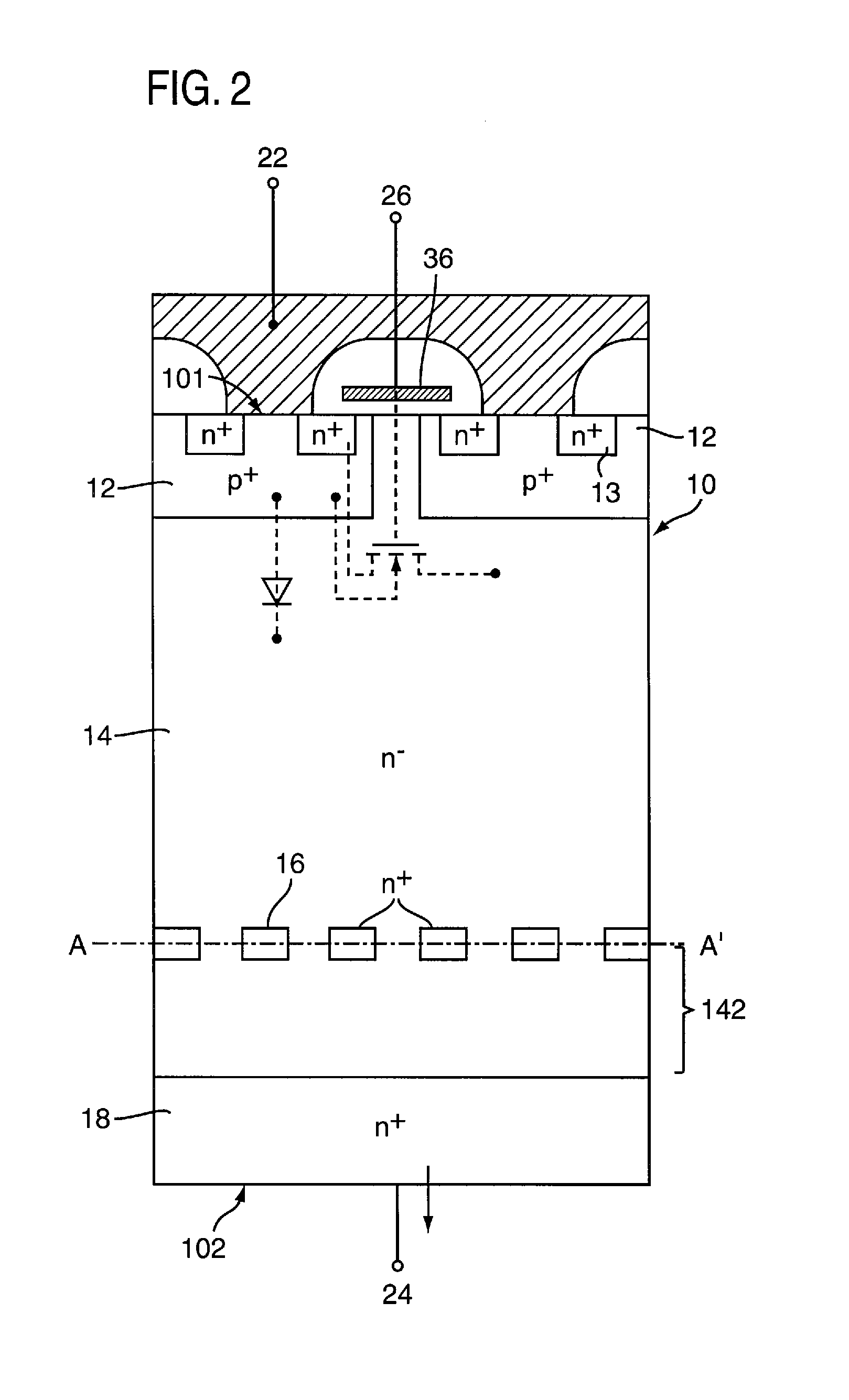 Method for production of a buried stop zone in a semiconductor component and semiconductor component comprising a buried stop zone