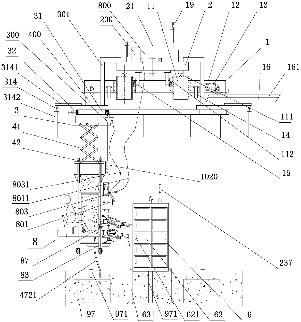 Breeding feeding equipment with anti-tipping device and annular track