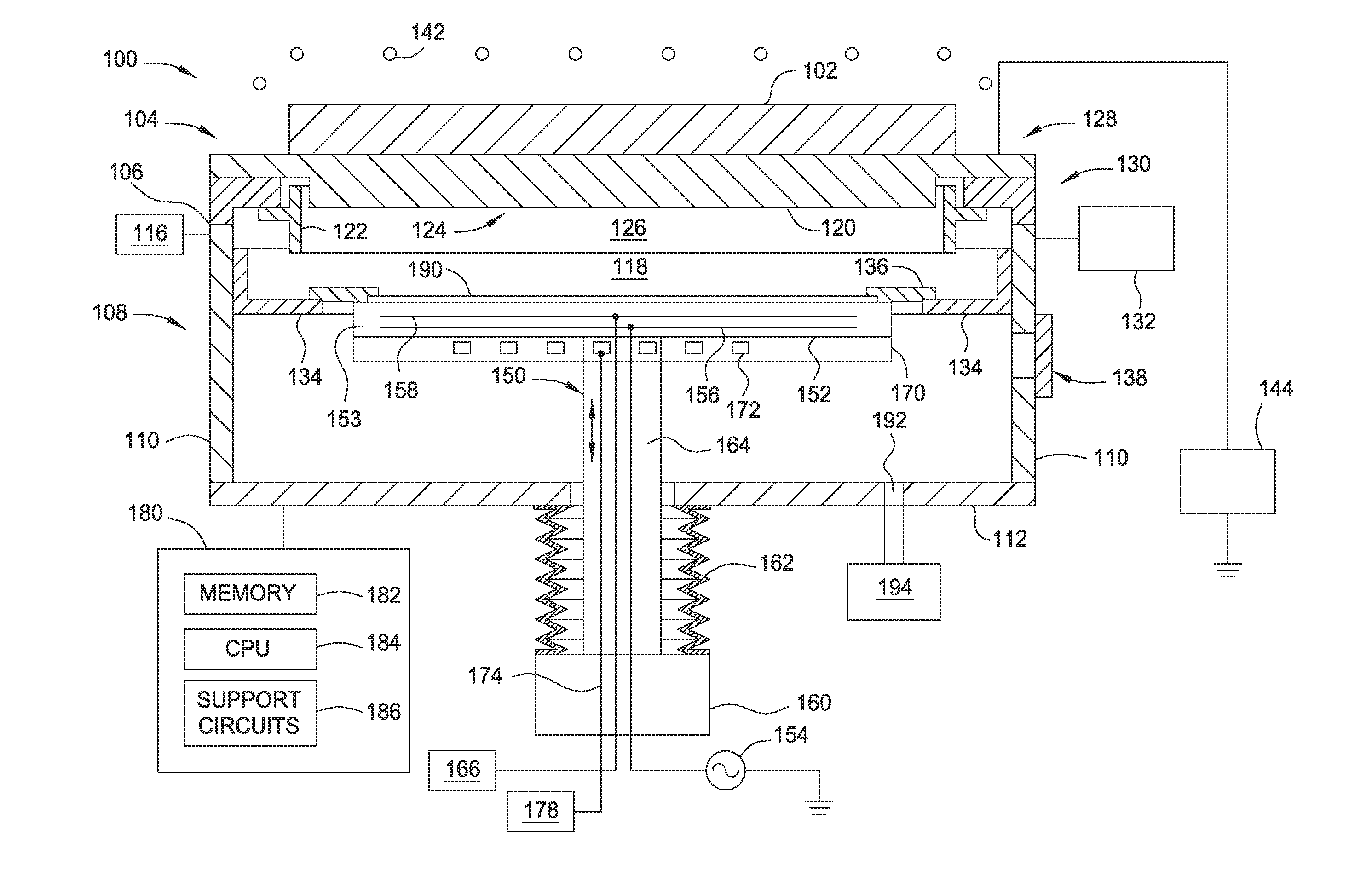 Gas cooled minimal contact area(MCA) electrostatic chuck(ESC) for aluminum nitride(ALN) pvd process