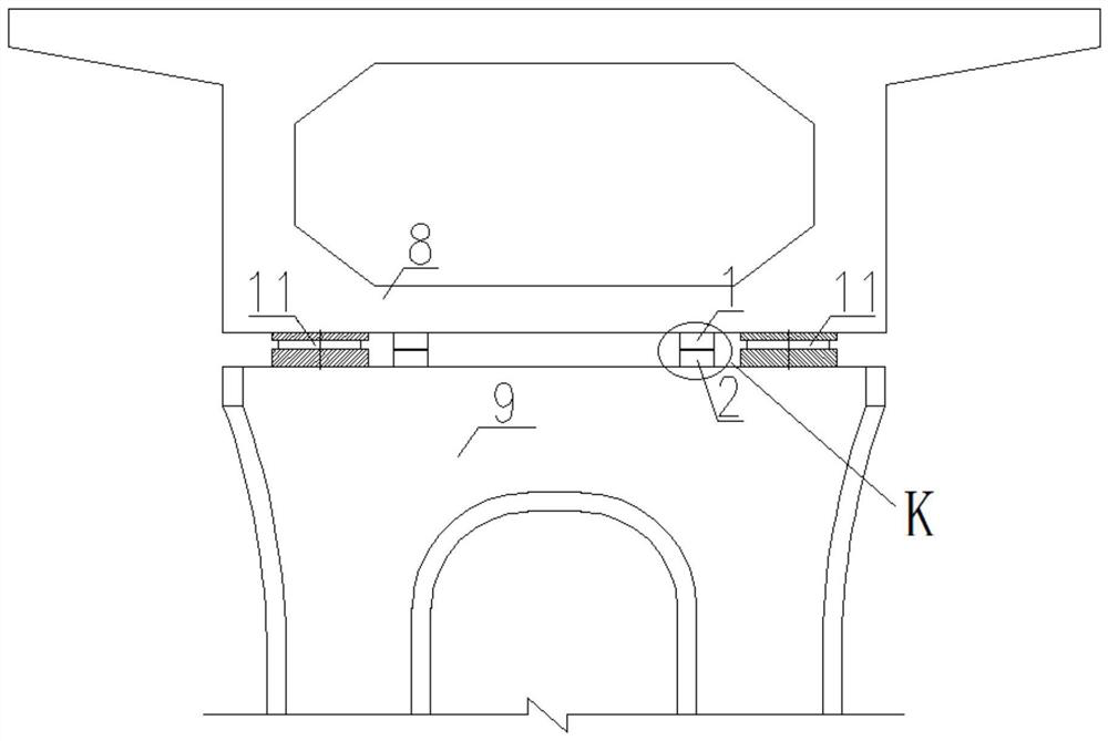 An anti-overturning bridge limit stop device