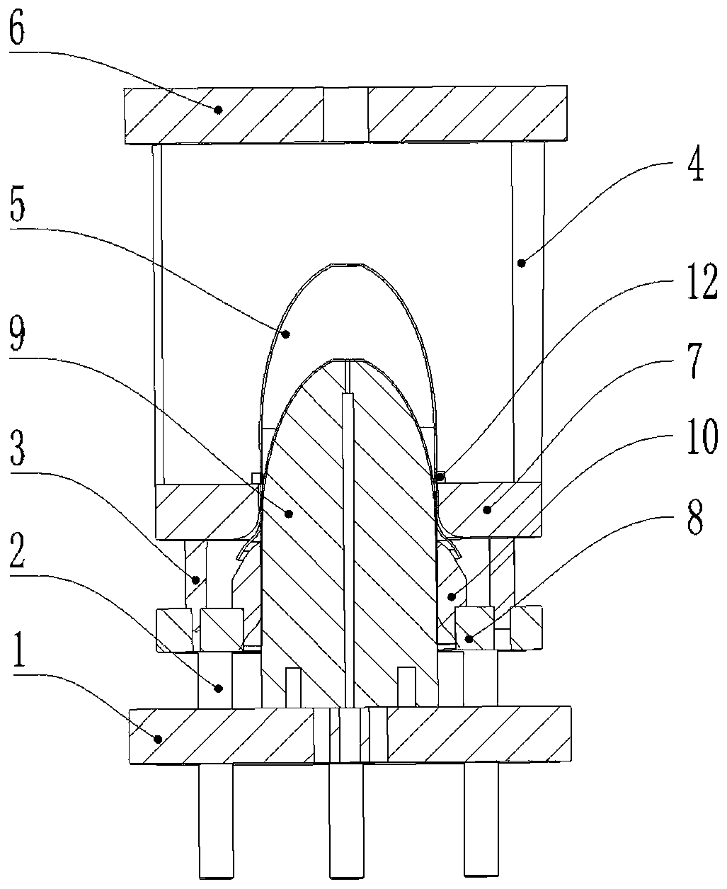 Drawing forming process of aluminum alloy deep paraboloid cylindrical part