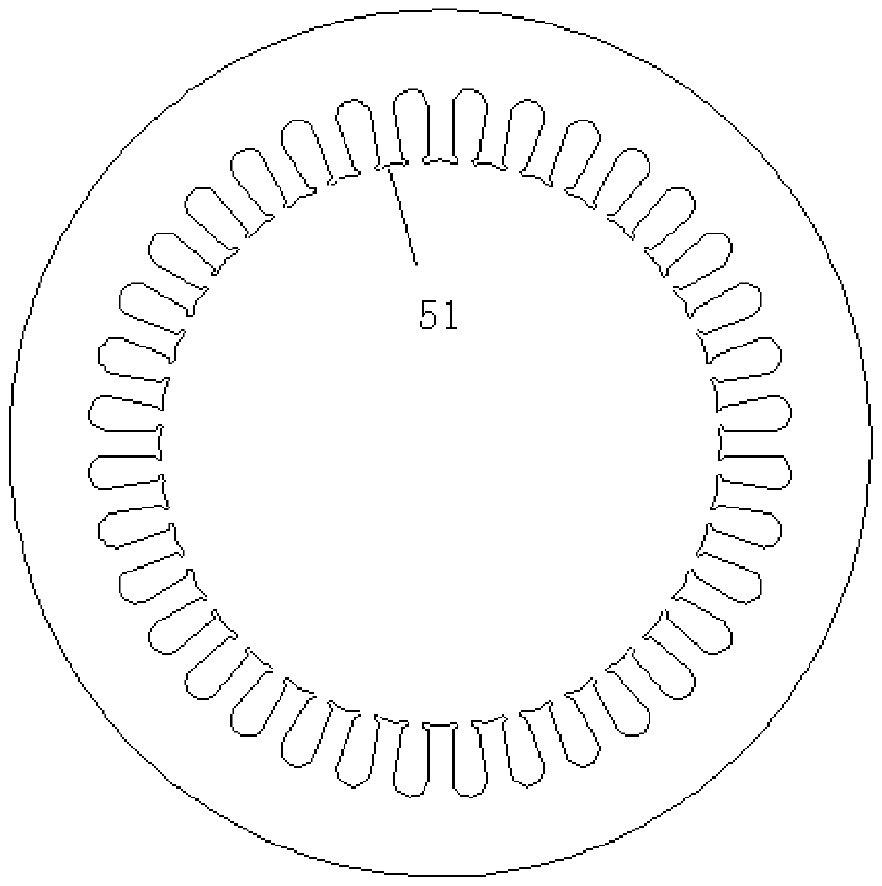 A four-section iron core cast aluminum rotor and motor with a chute structure