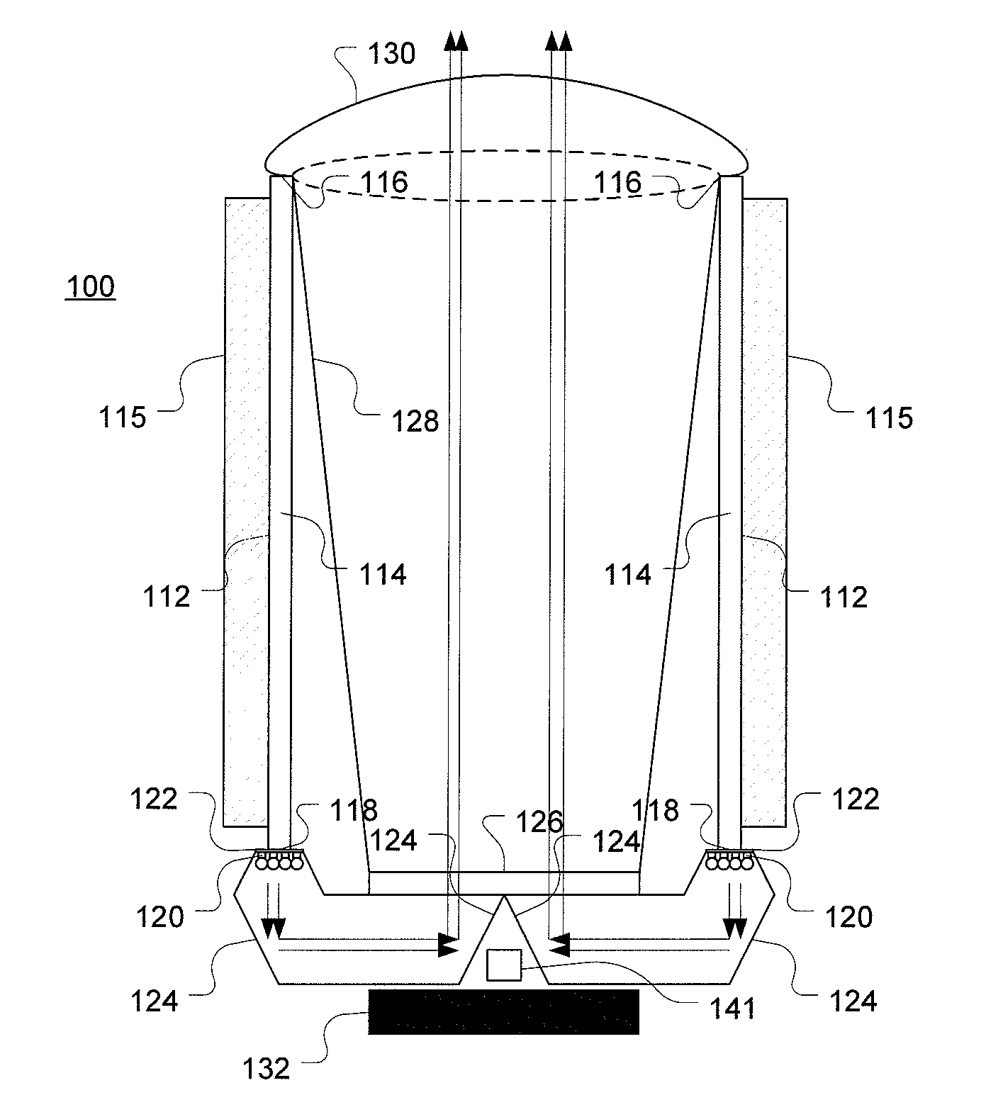 Illumination module with similar heat and light propagation directions