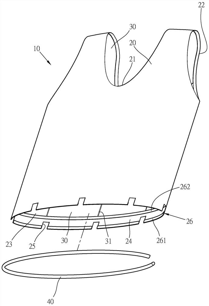 Absorbable structure for wearing clothes