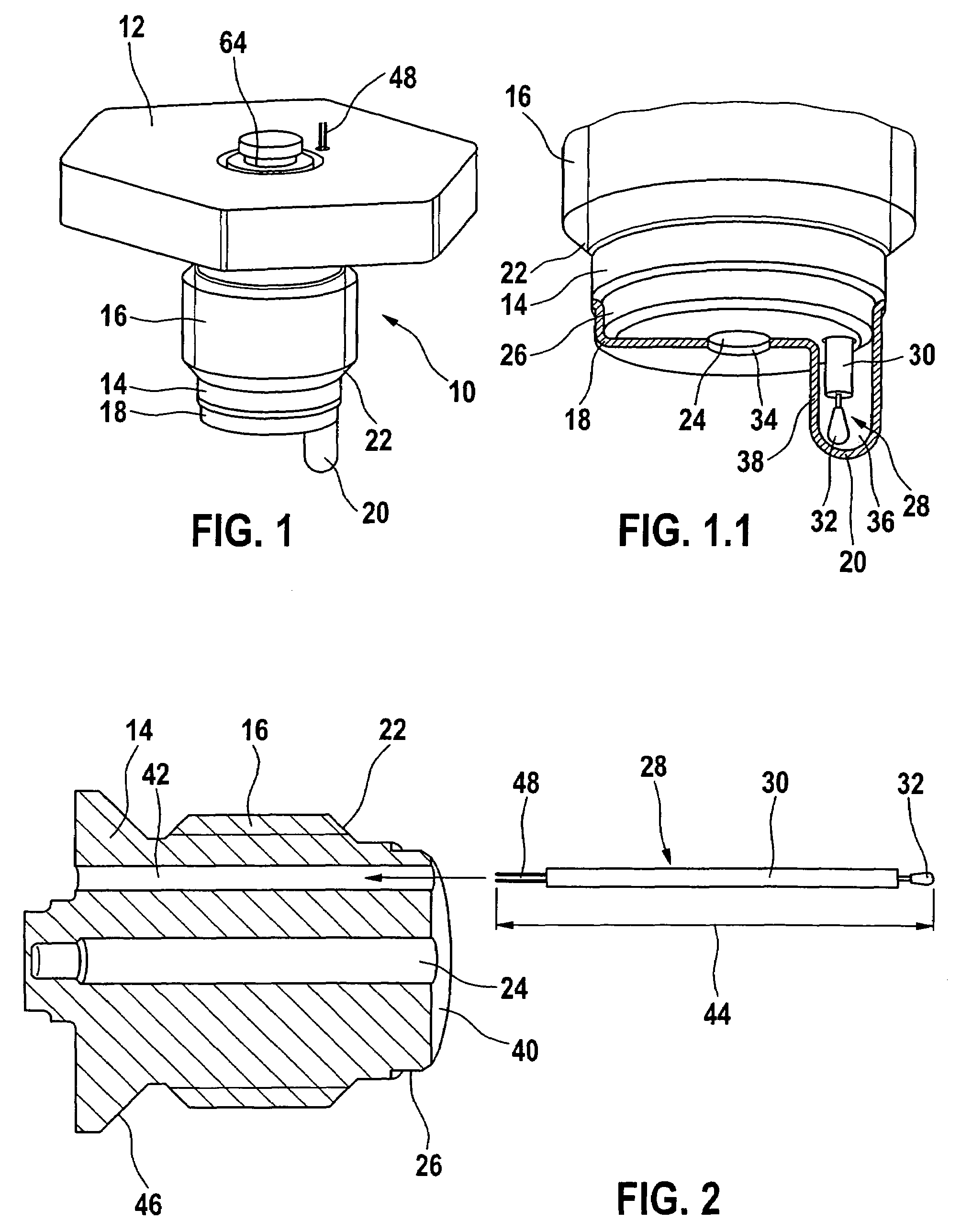 Combined pressure and temperature sensor