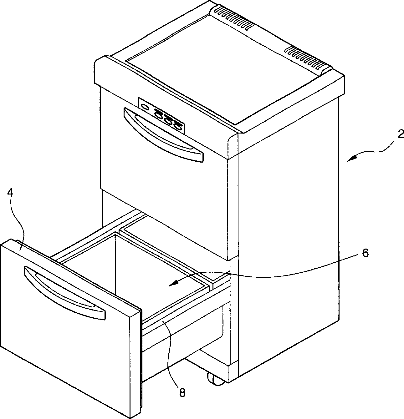 Drawer type door open/close structure for electric refrigerator