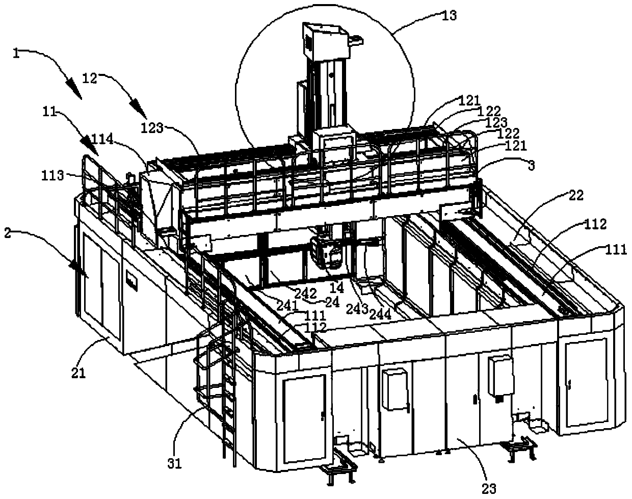 Full-guarded five-axis machining center