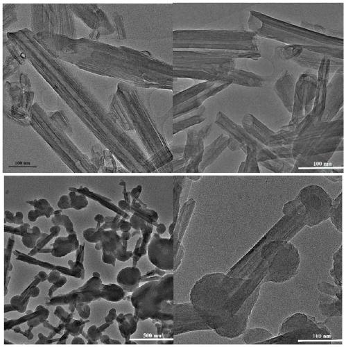 Preparation method and application of dumbbell-shaped fluorine-containing polyphosphazene modified halloysite nanotubes