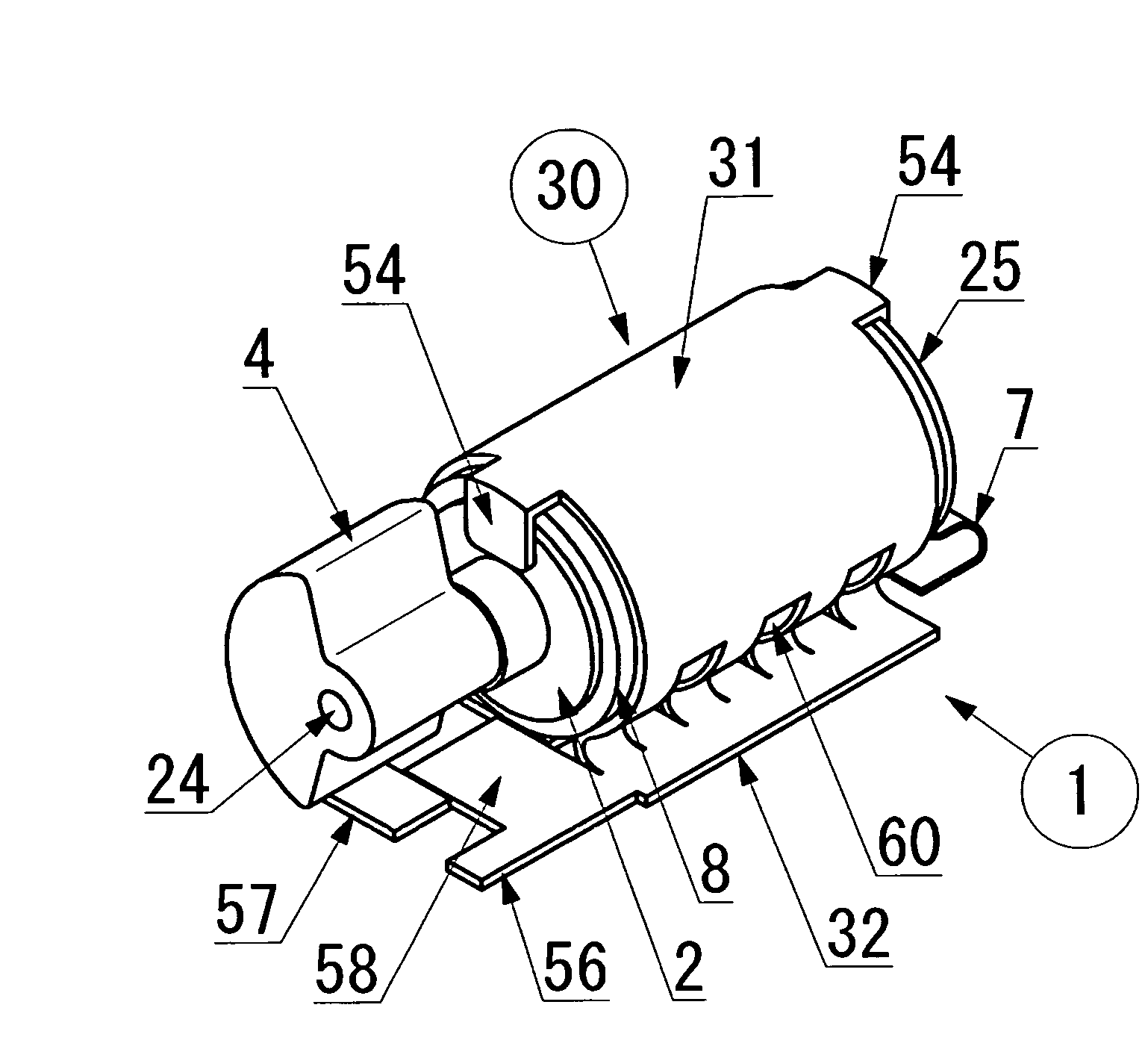 Surface mount-type vibration motor and fixation structure for surface mount-type vibration motor