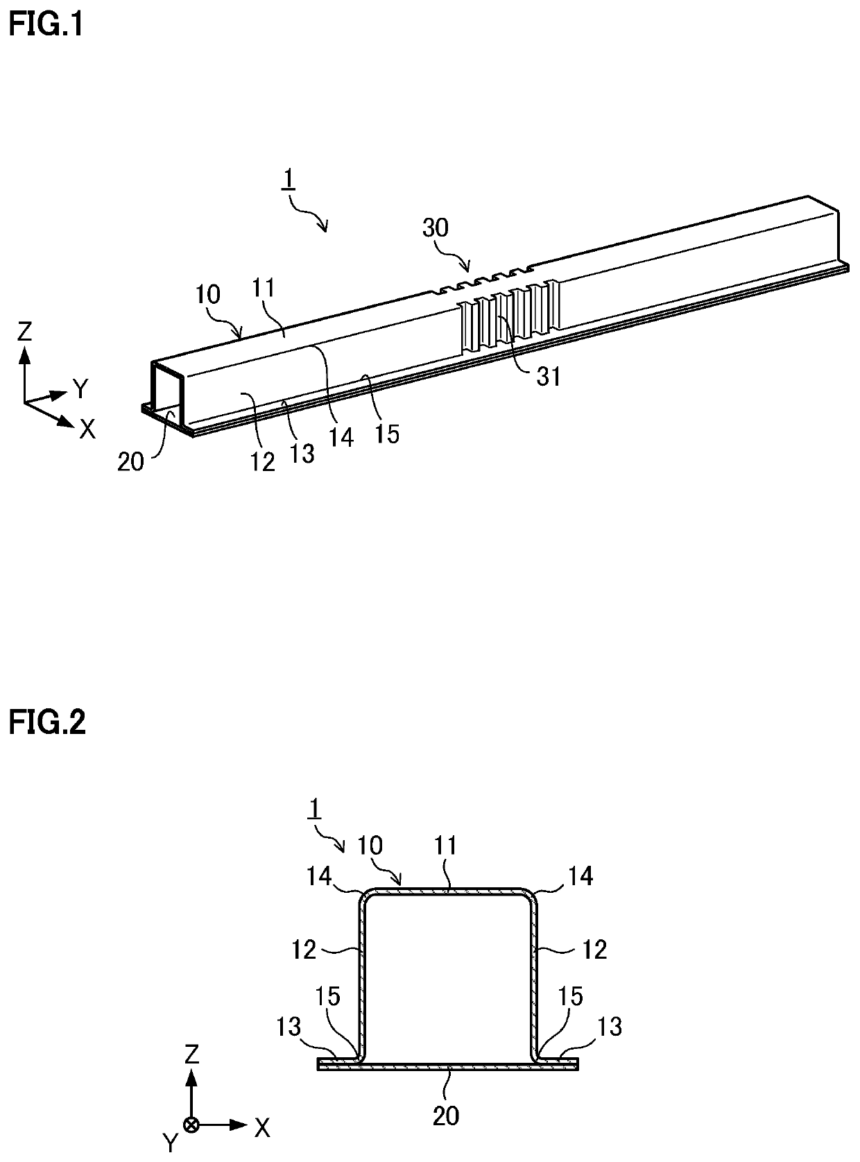 Automotive frame member and electric vehicle