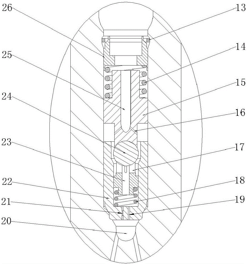 Double-way oil inflow resonance pore plate type electrically-controlled oil injector