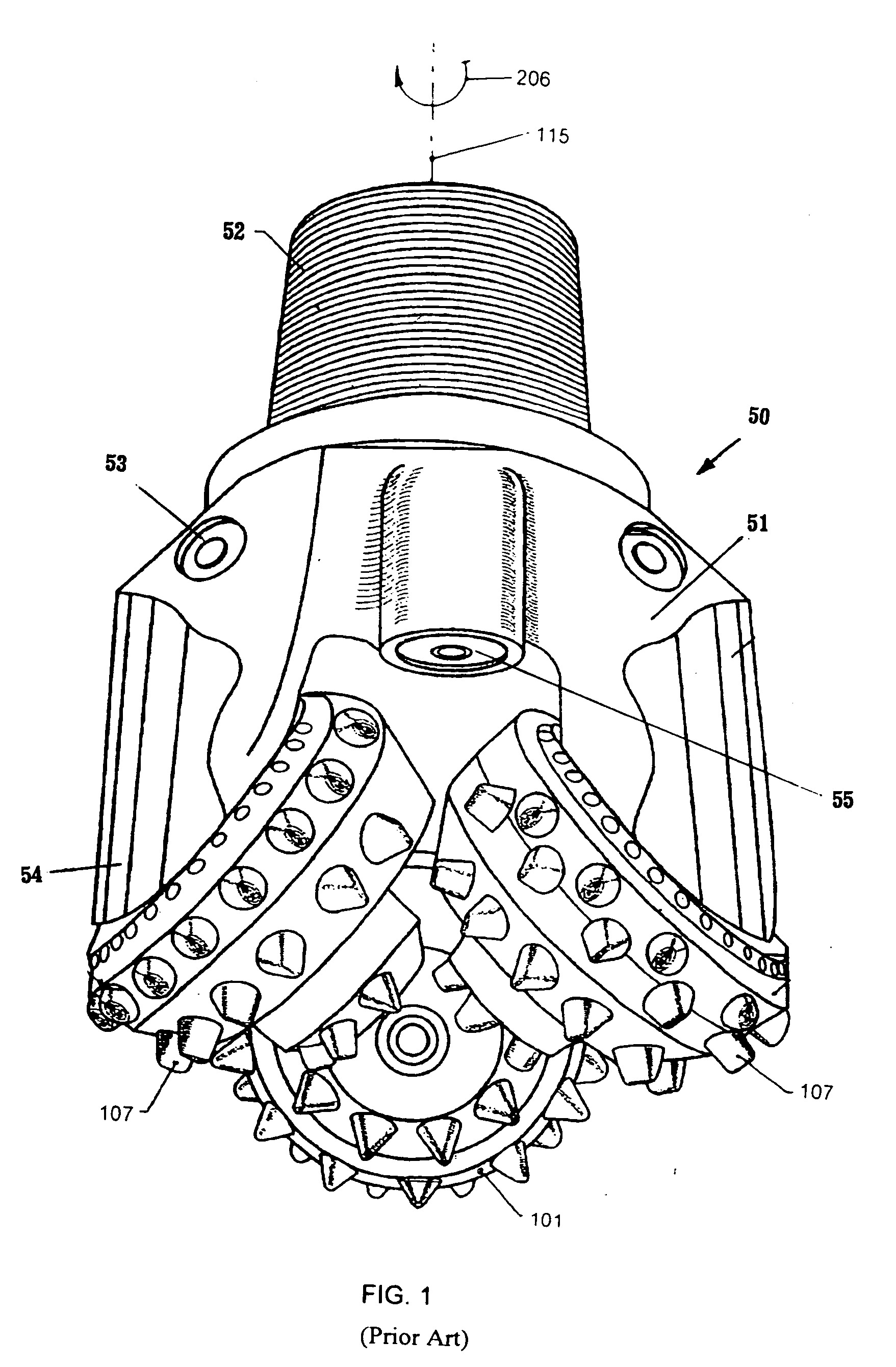 Anti-tracking earth boring bit with selected varied pitch for overbreak optimization and vibration reduction