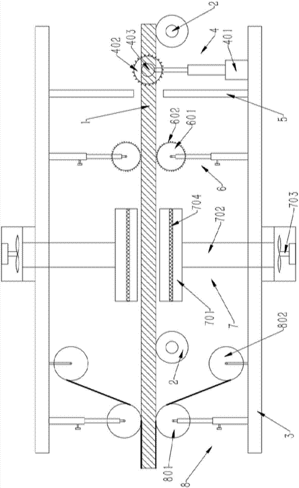 Double-side membrane coating device for wall surface decoration plate