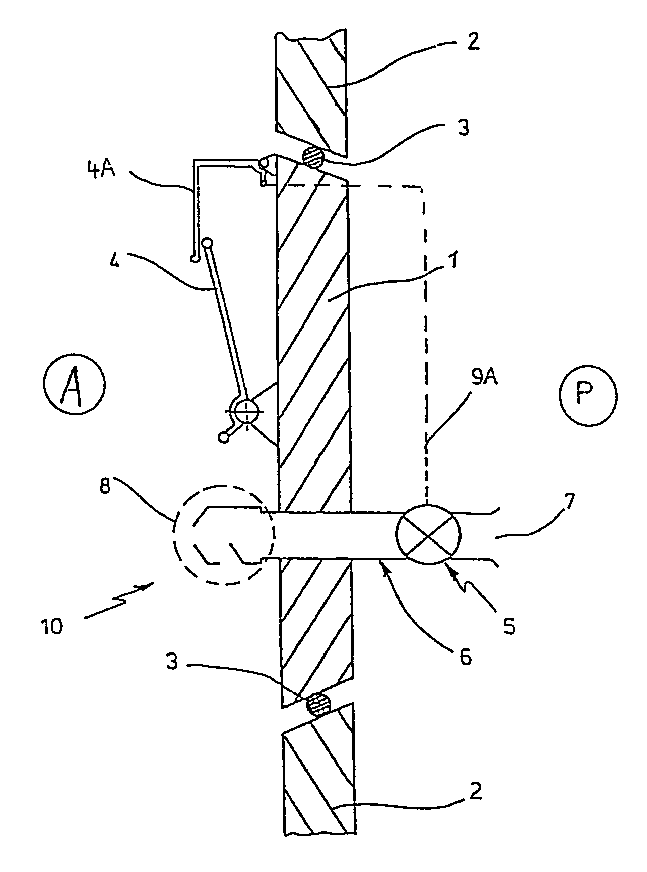 Device for warning of differential pressure during the opening of a pressurized closing device pertaining to an opening in the fuselage of an aeroplane