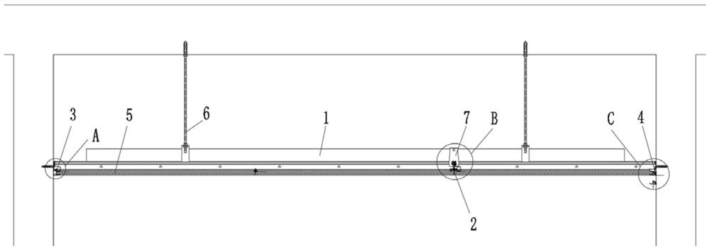 Suspended ceiling installation structure and installation method