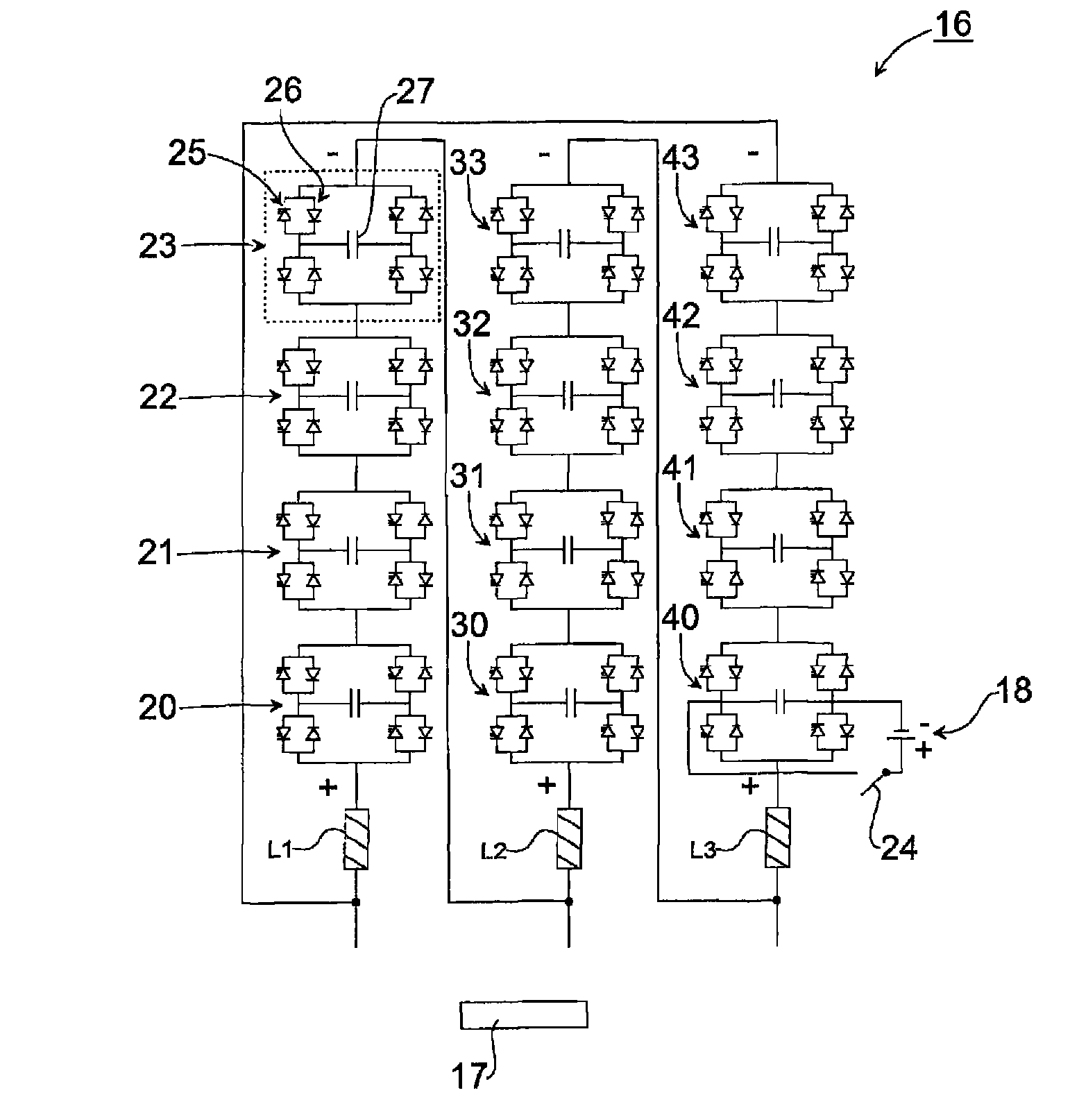 Chain-link converter, method for starting chain-link converter and static compensator system