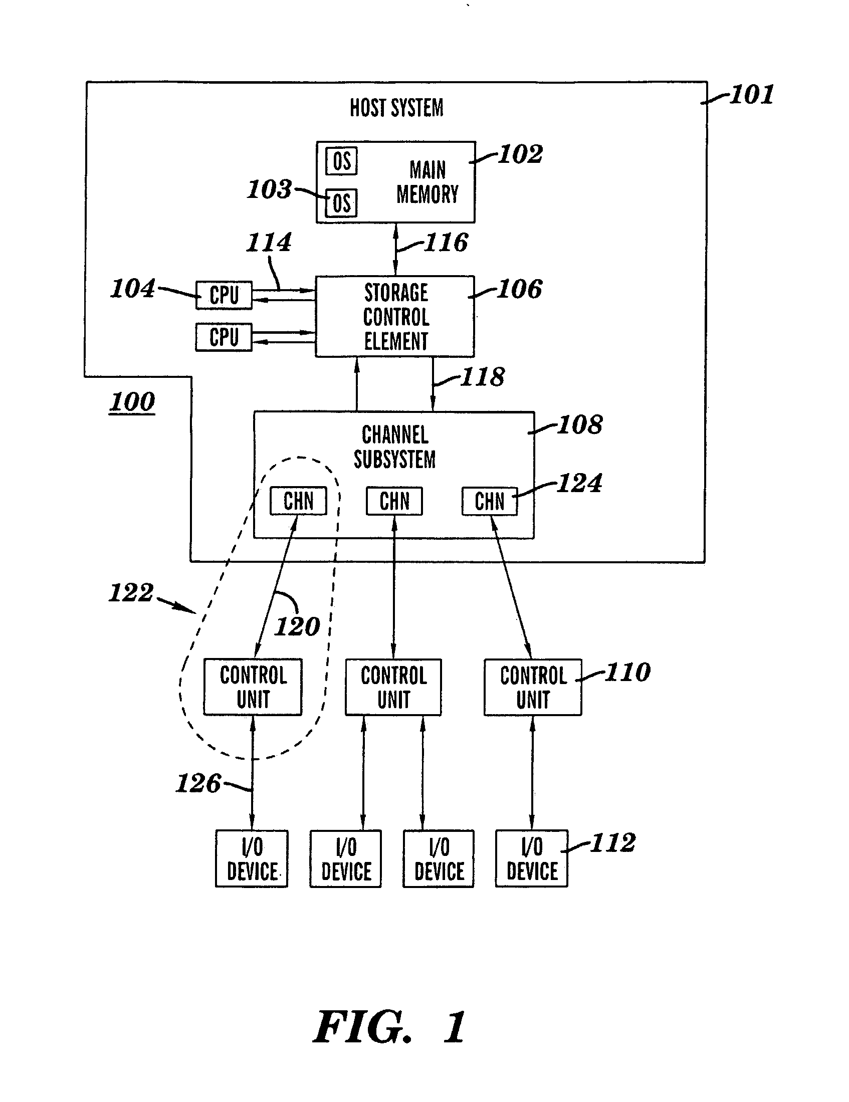 Computer command and response for determining the state of an I/O operation