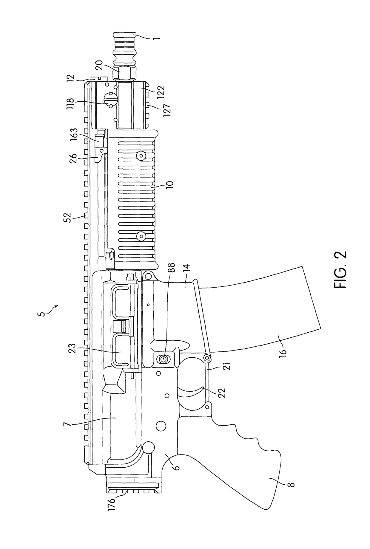 Firearm having gas piston system