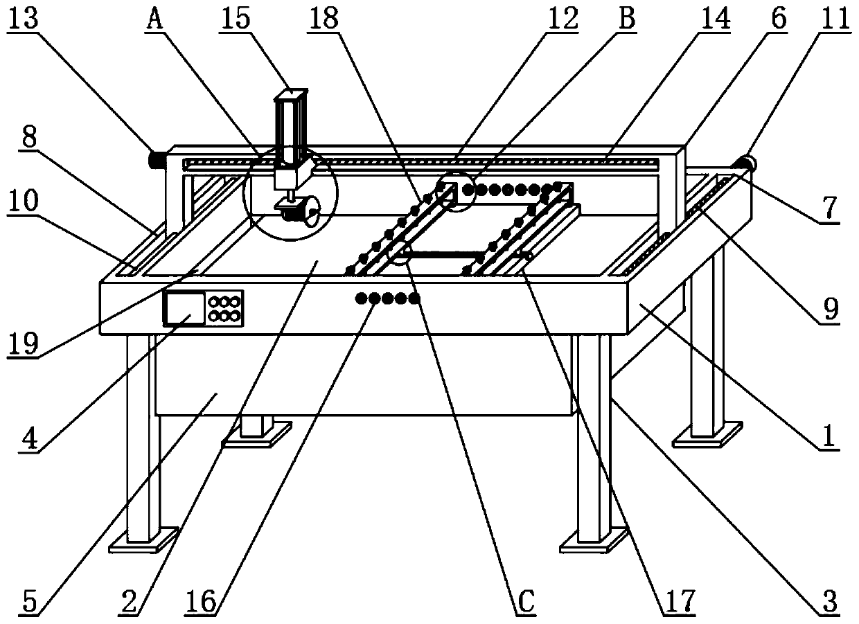 Cutting device for saw blade machining with positioning function