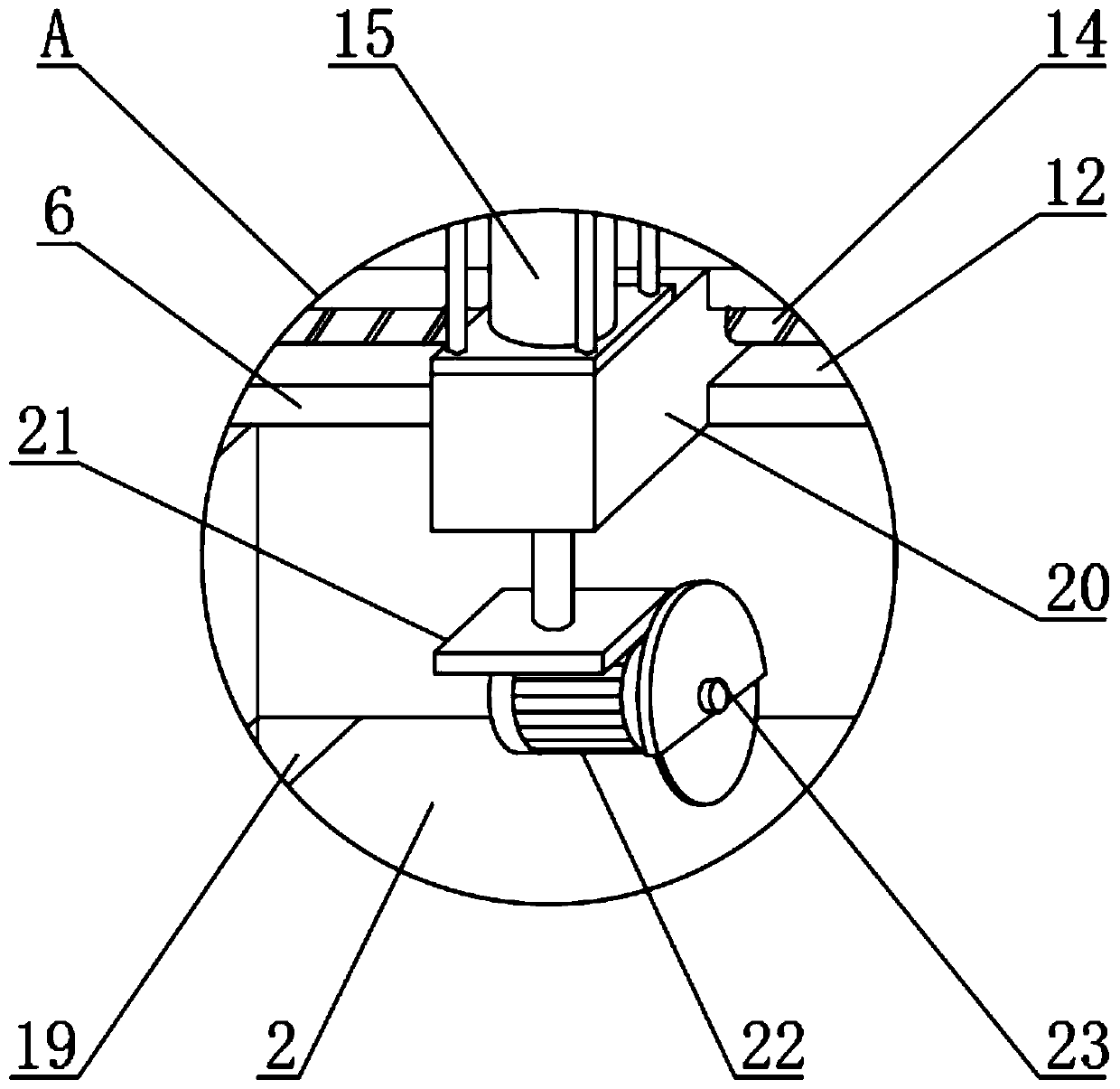 Cutting device for saw blade machining with positioning function