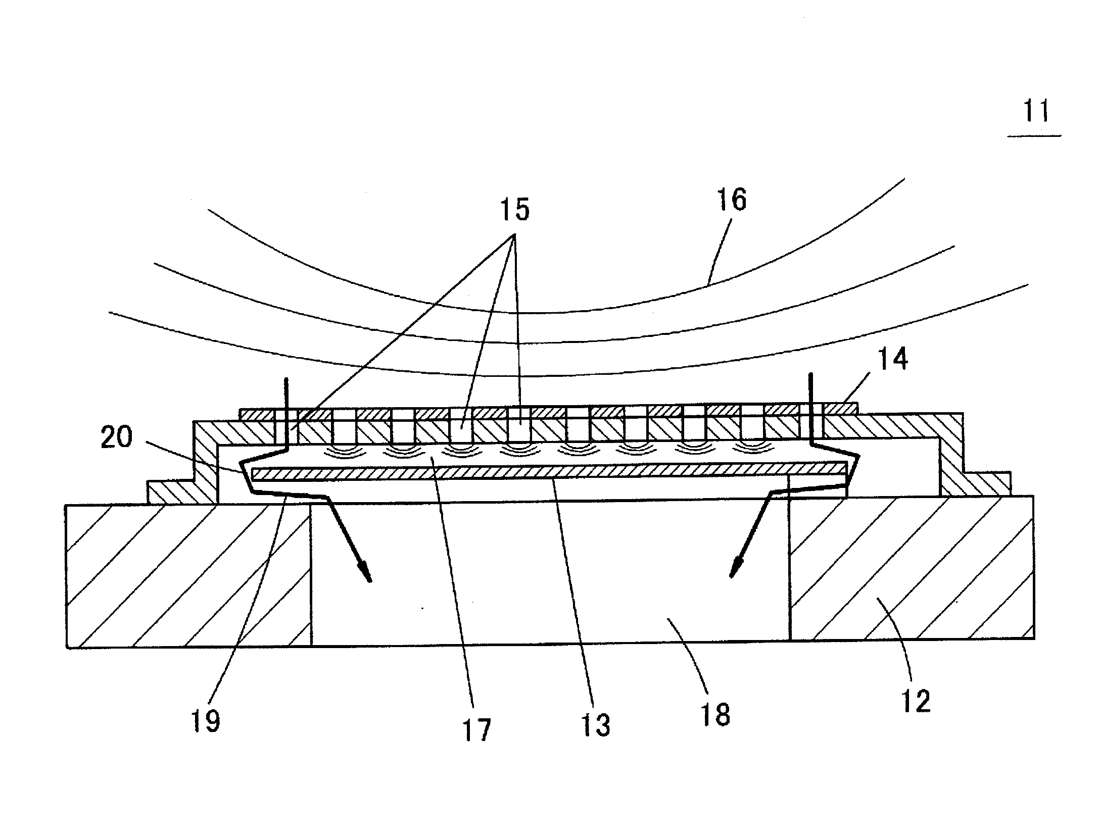 Electrostatic capacitive vibrating sensor