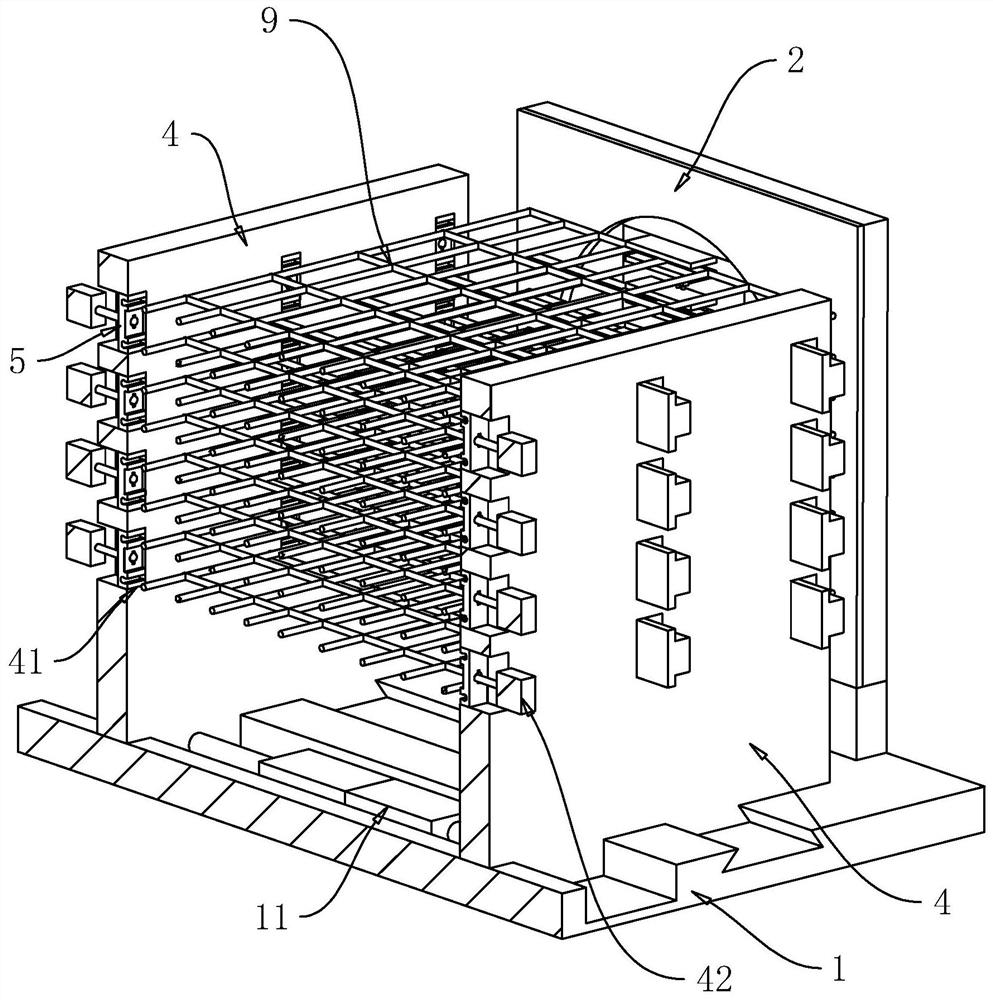 Hanging net assembling system of concrete prefabricated mold