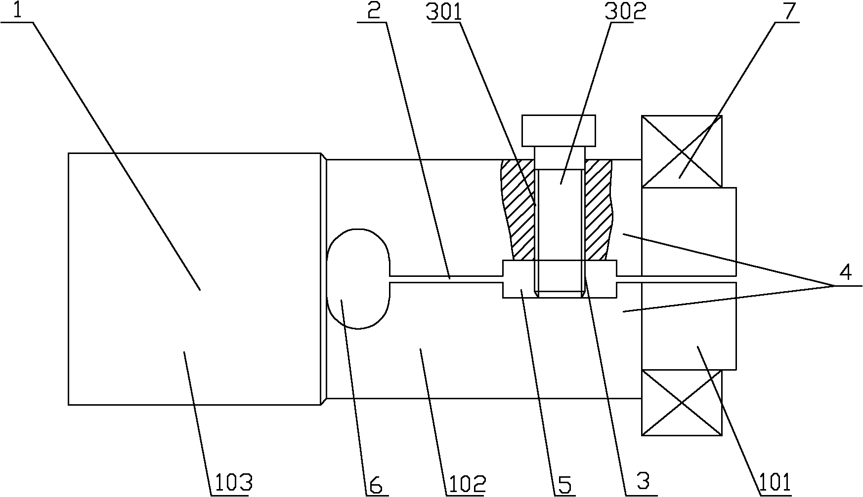 Tensioning transmission shaft