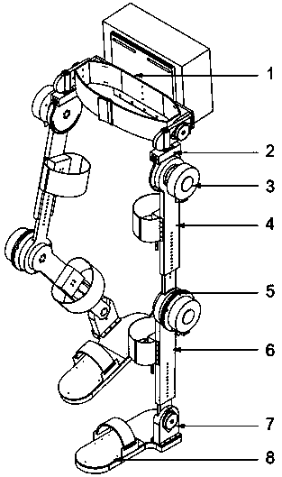 Wearable type electric driving assisting exoskeleton lower limb mechanism