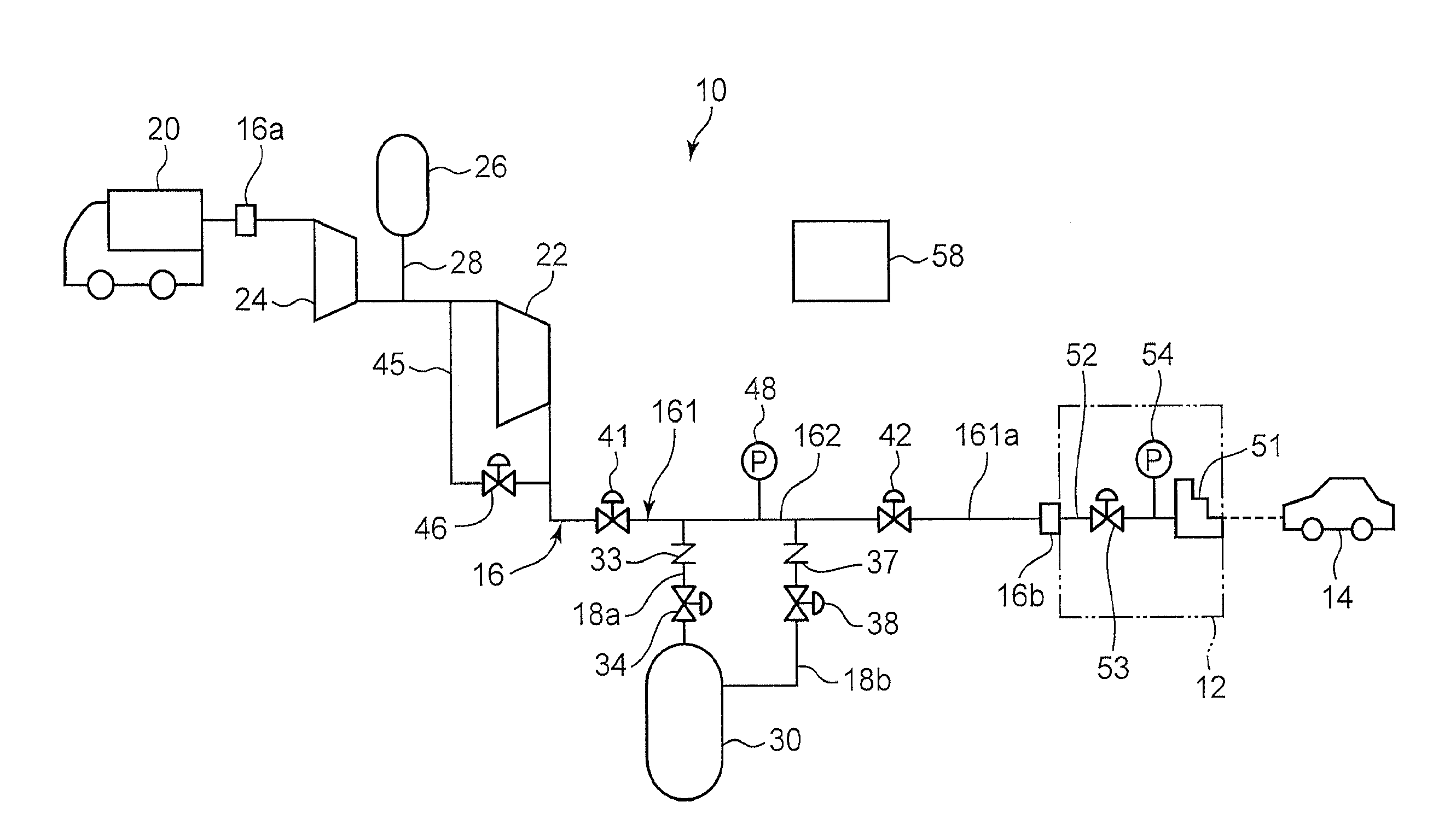 Gas supply device, hydrogen station, and gas supply method