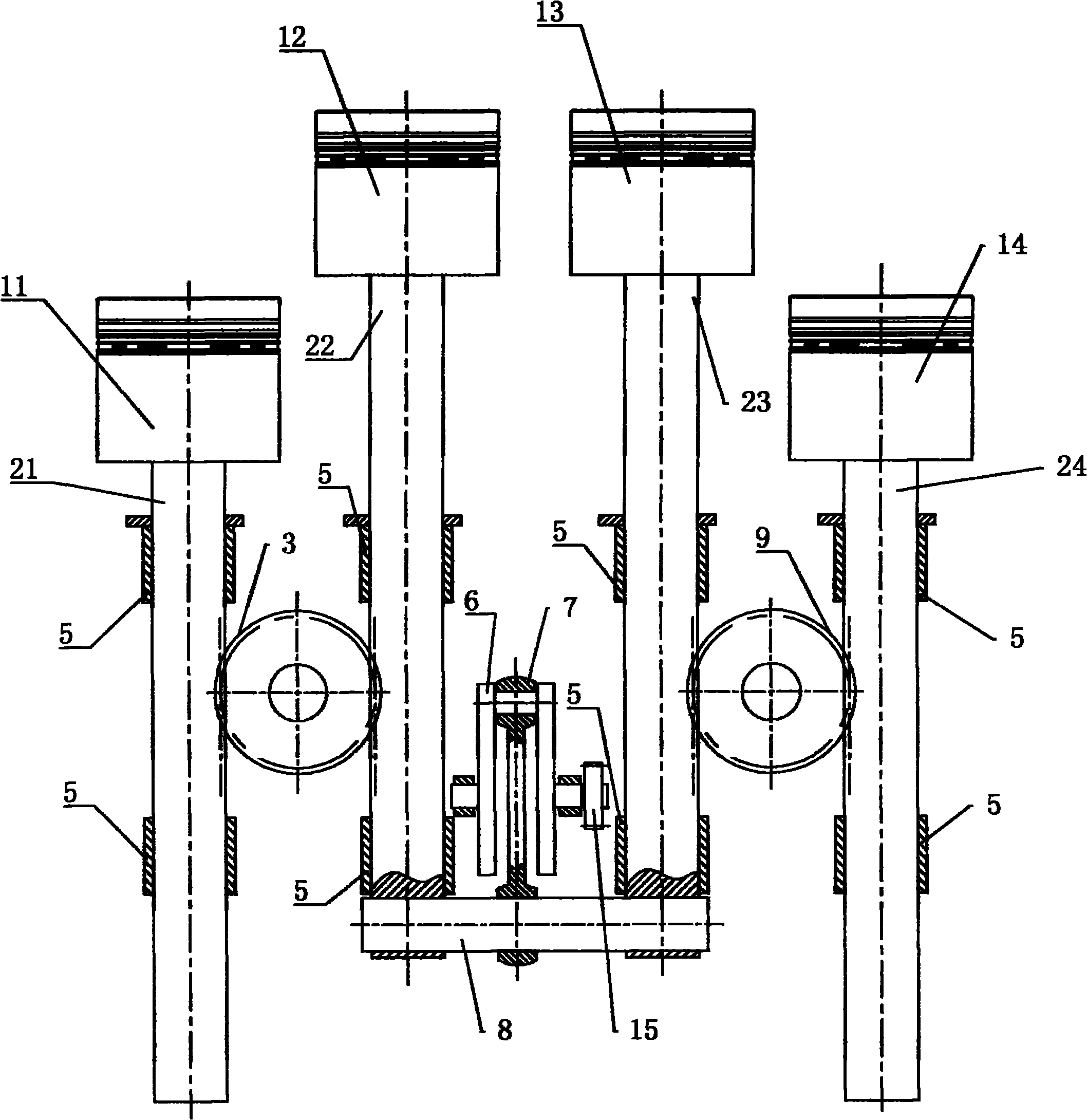 Quasi-free piston internal combustion engine