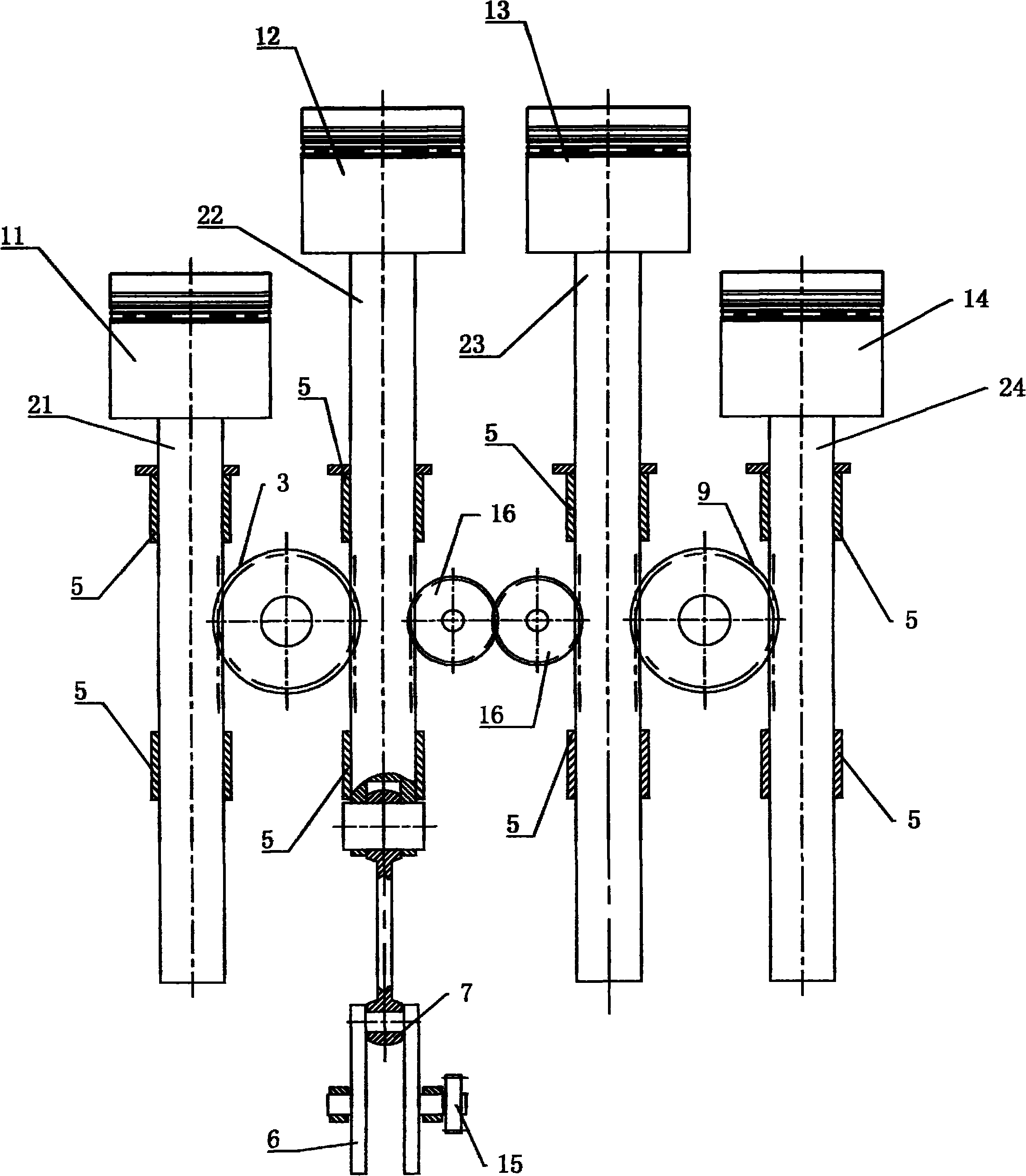 Quasi-free piston internal combustion engine