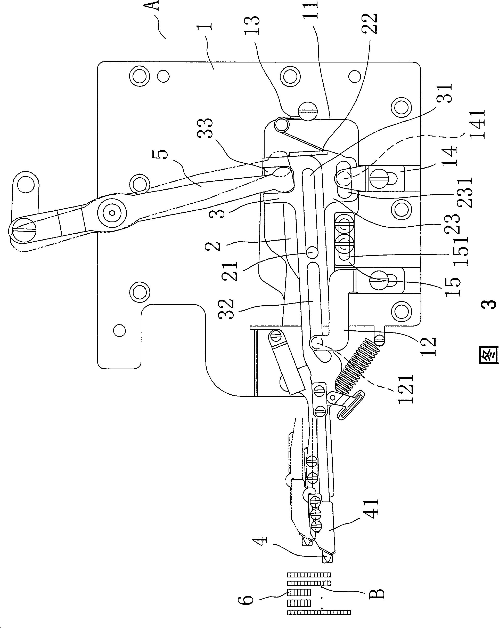 Bottom wire-cutting device capable of adjusting length of cut suture line