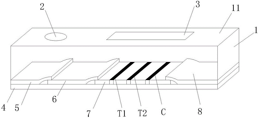 Mycobacterium bovis and brucella abortus dual detection card and preparation method thereof