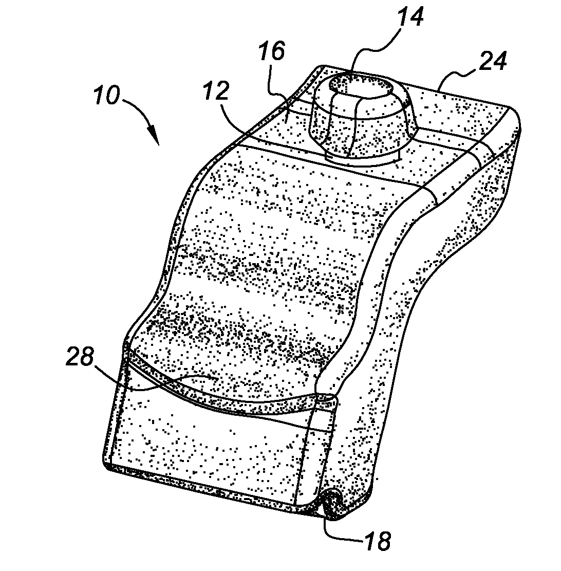 Rotatably-mountable bumper and method for cushioning contact between a vehicle hood and grill