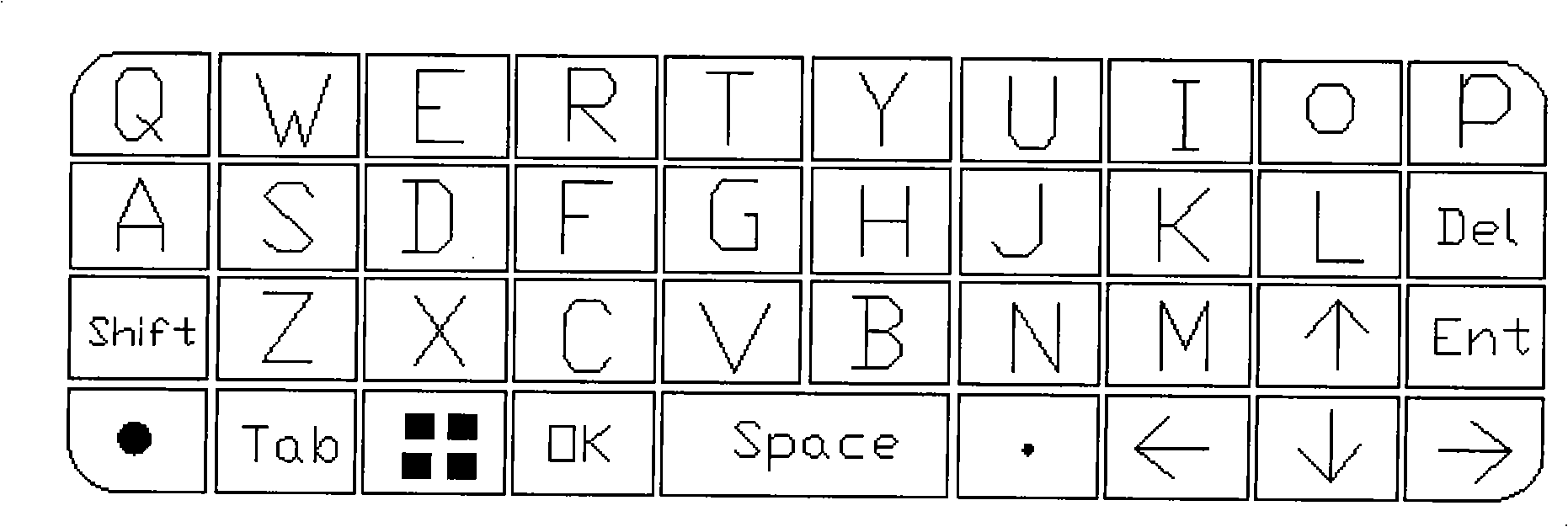 Ultra-thin QWERTY full keyboard and manufacturing method thereof