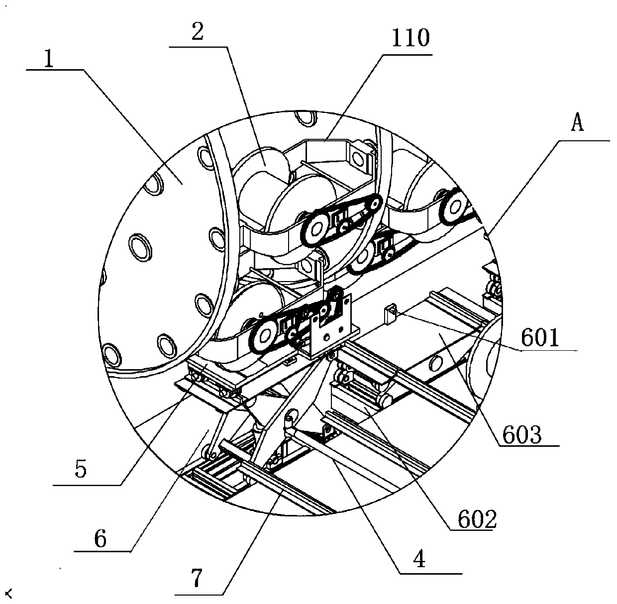 Hydraulic bottom automatic reel loading and unloading device