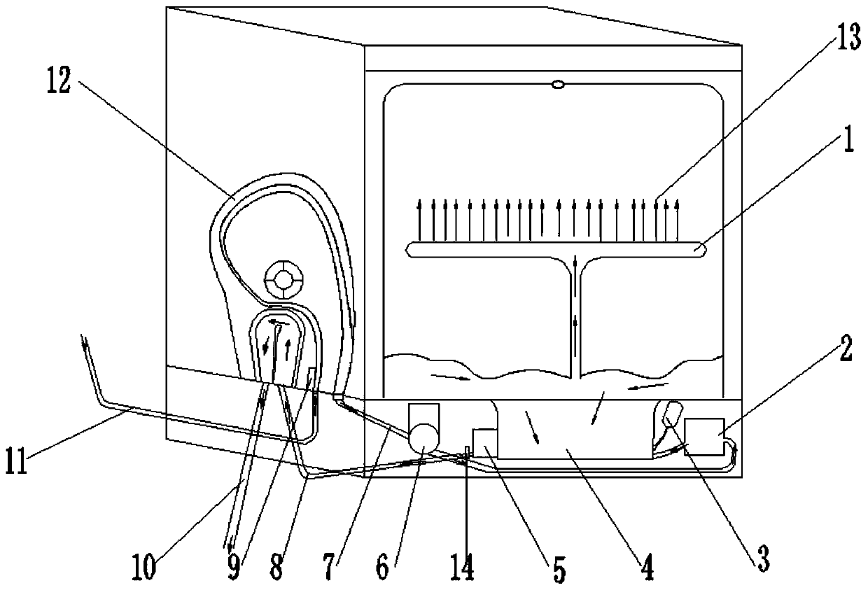 Dish-washing machine capable of completely eradicating residual water and washing method of dish-washing machine