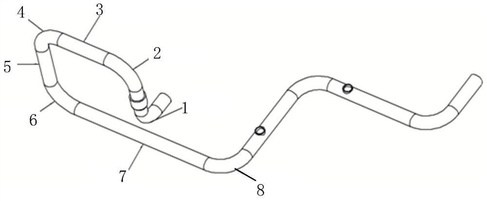 Novel matched pipe of exhaust pipe, derivative structure, passenger car air conditioner compressor and simulation method