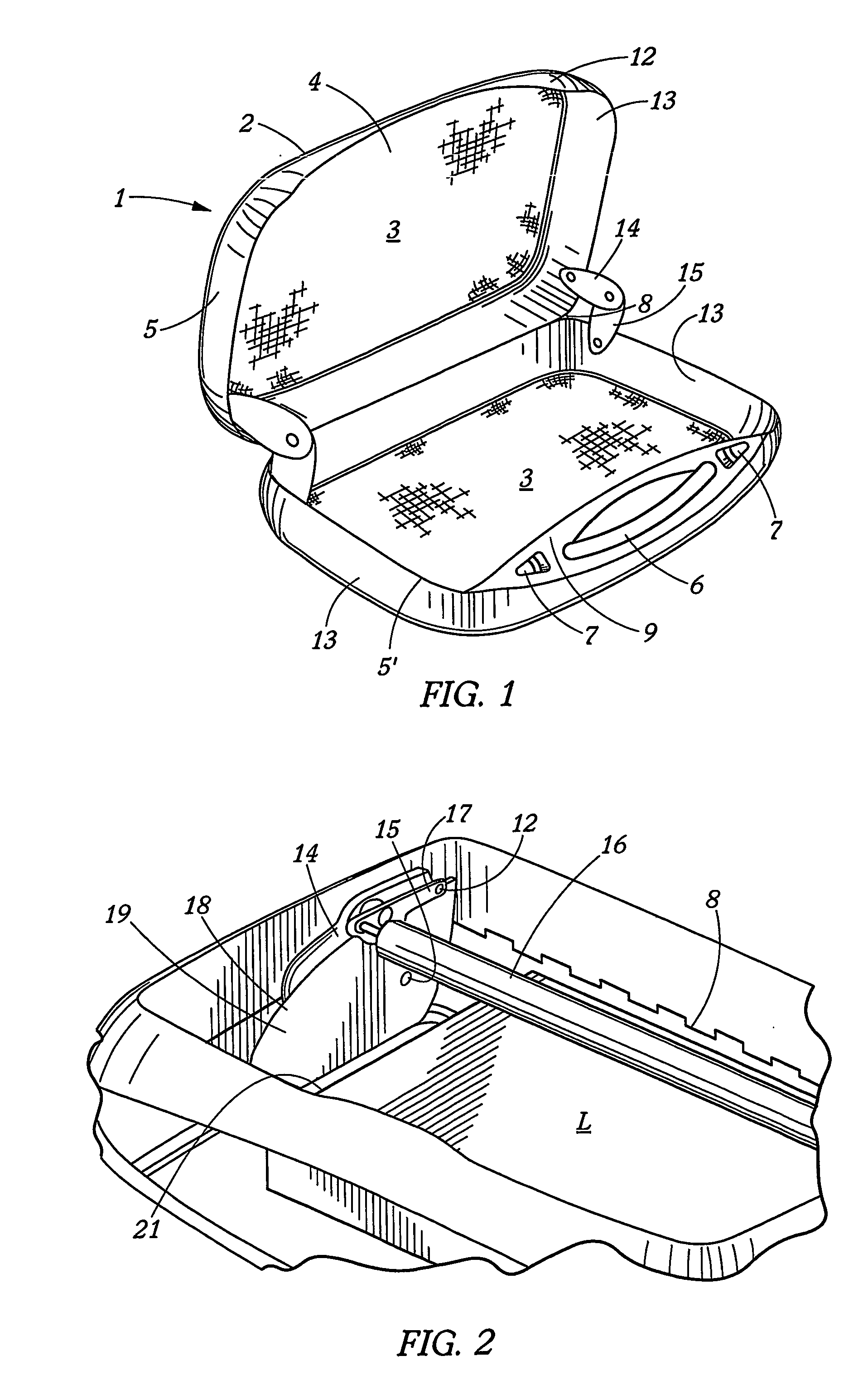 Device for holding a laptop computer in a hardside computer or attache case