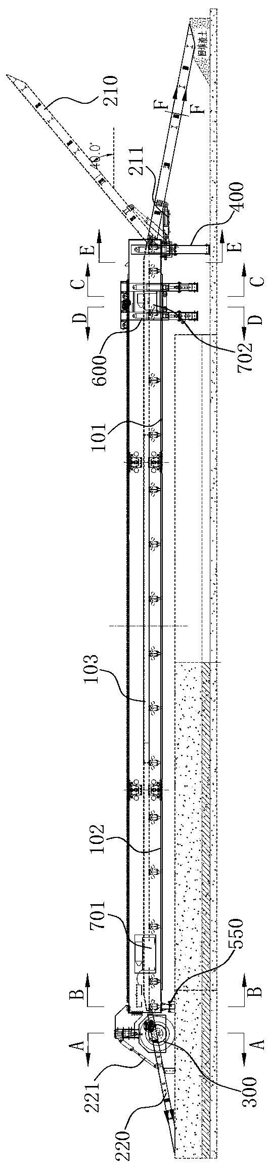 Large-span all-hydraulic tire walking tunnel inverted arch trestle and construction method