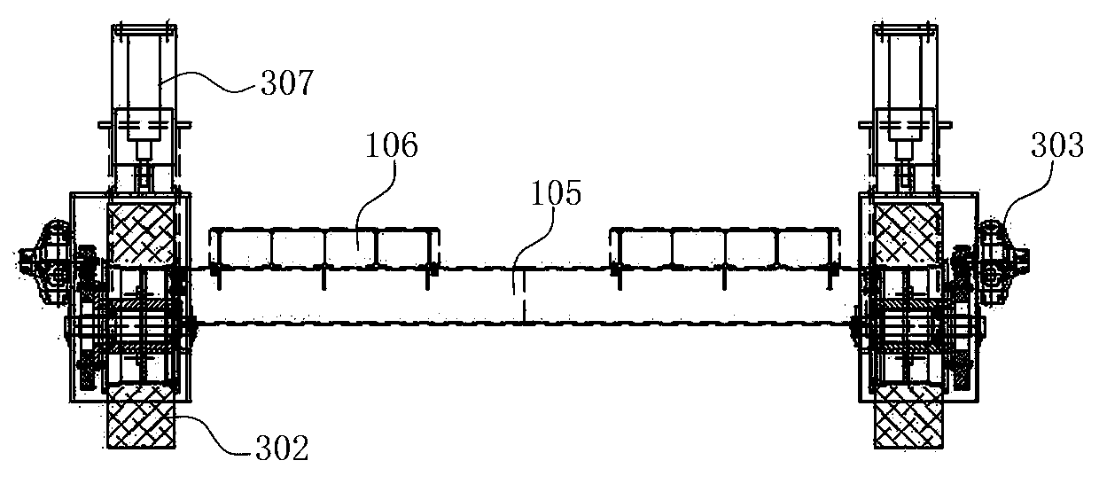 Large-span all-hydraulic tire walking tunnel inverted arch trestle and construction method