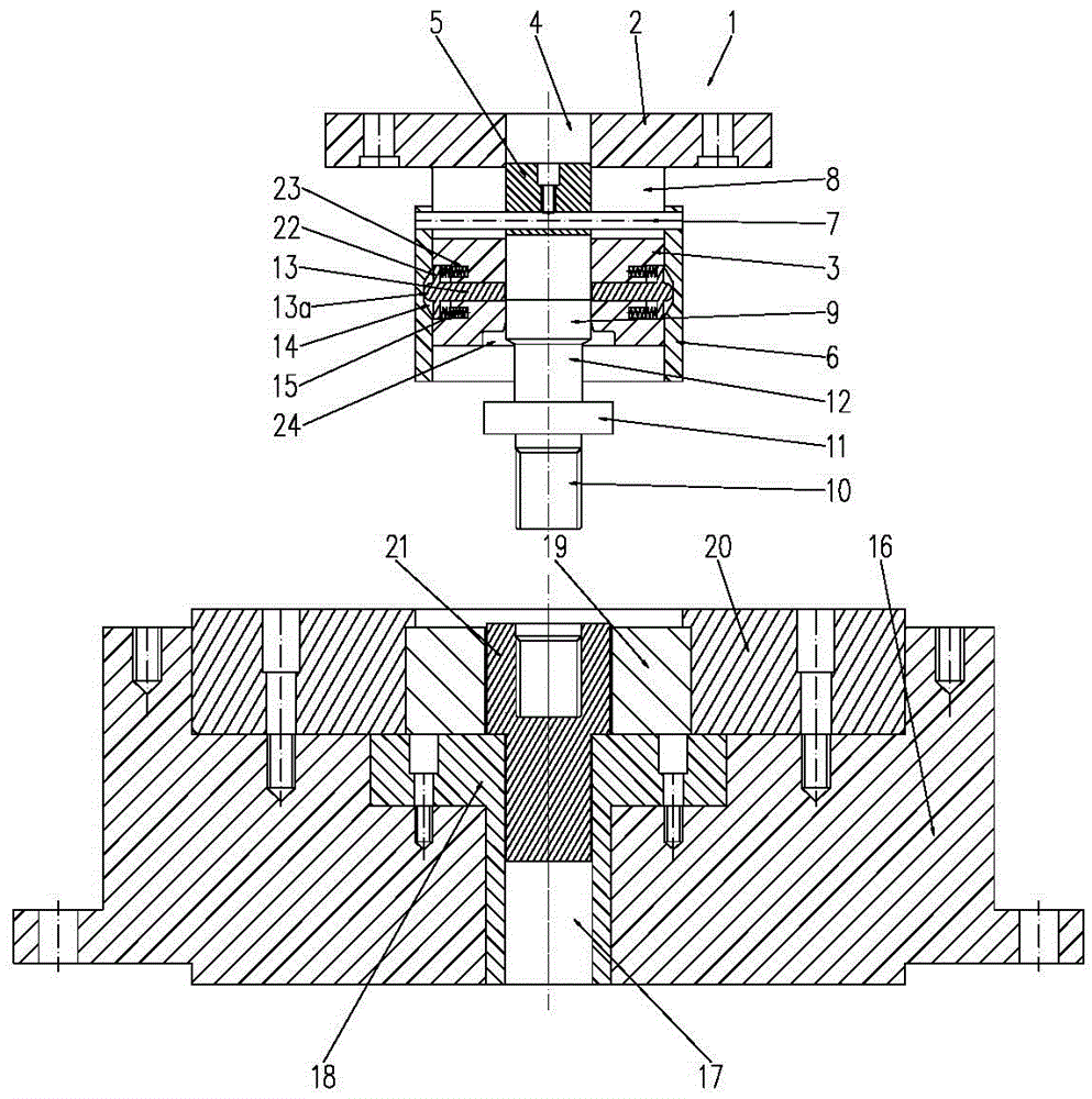 Blind hole rectangular spline cold extrusion forming method