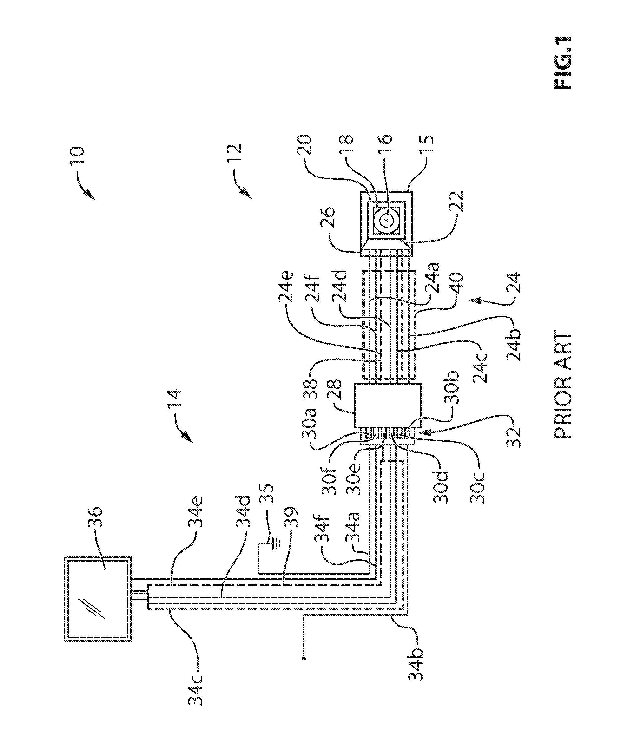 Vehicular camera system with reduced number of pins and conduits