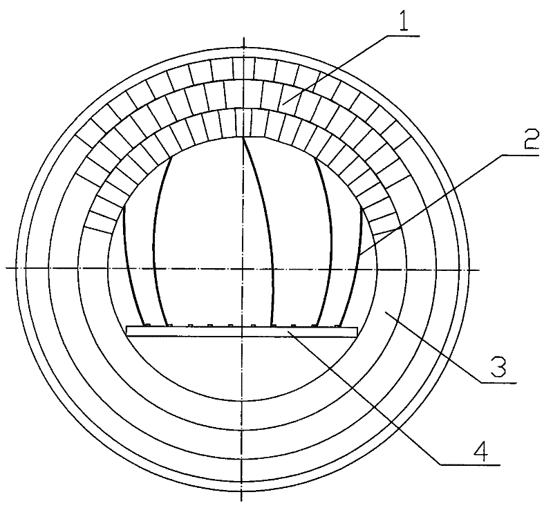 Building and supporting method for semiring brick on hoogoven's warm-air duct inside lining