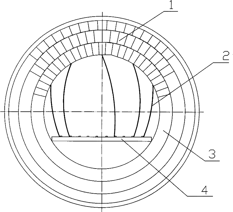 Building and supporting method for semiring brick on hoogoven's warm-air duct inside lining