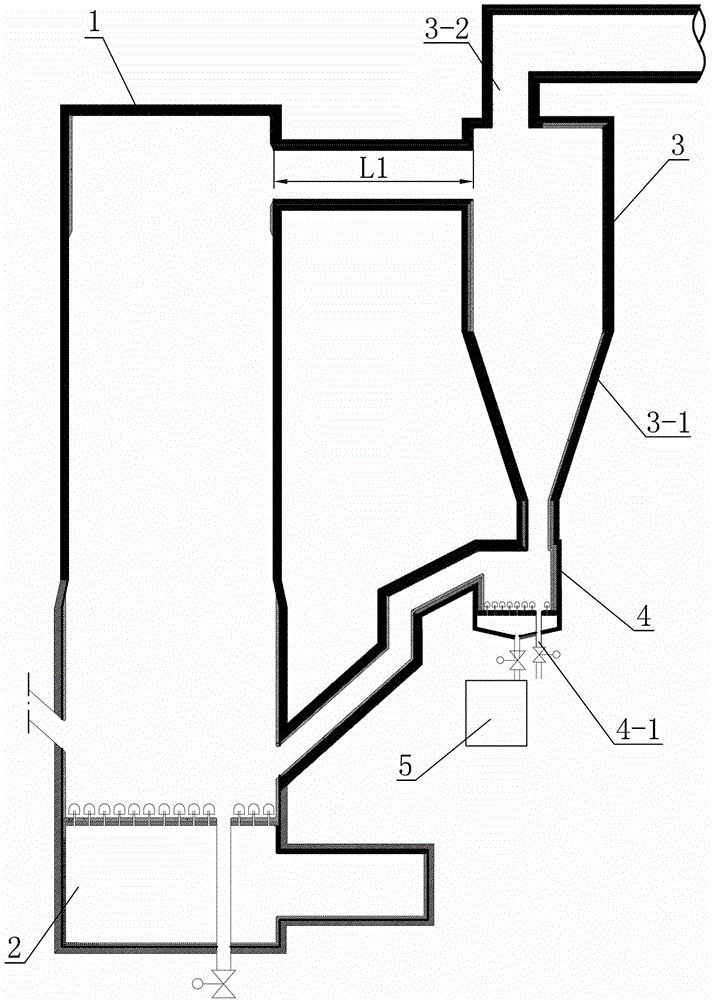 A coal gangue circulating fluidized bed boiler