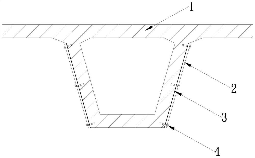 Concrete small box girder assembly type shear-resistant reinforcing device based on UHPC prefabricated slab and reinforcing method of device